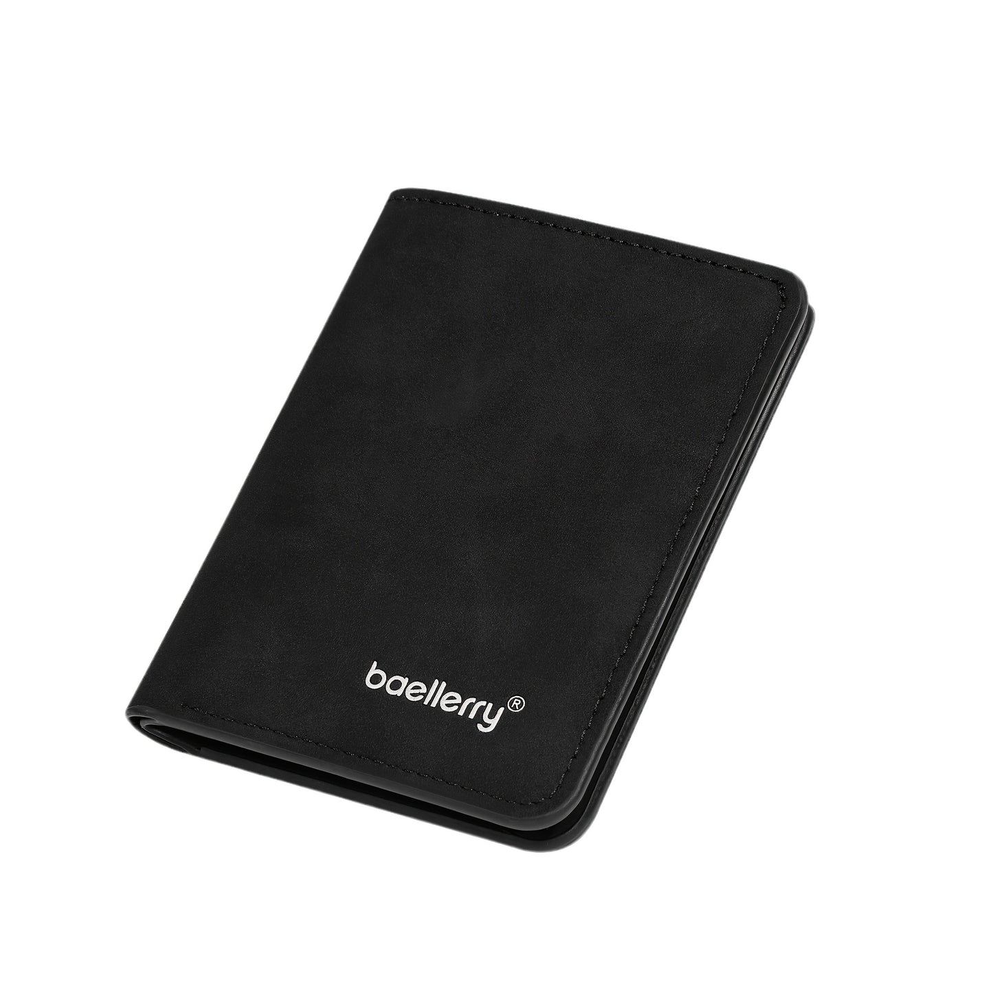 Men's Minimalist PU Leather Wallet, Slim Vertical Wallet with ID Window